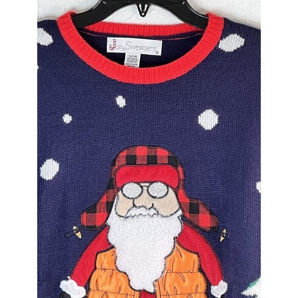 Jolly Sweaters 3D Santa Dressed for Winter Christmas Ugly Sweater Adult Small - Picture 4 of 7